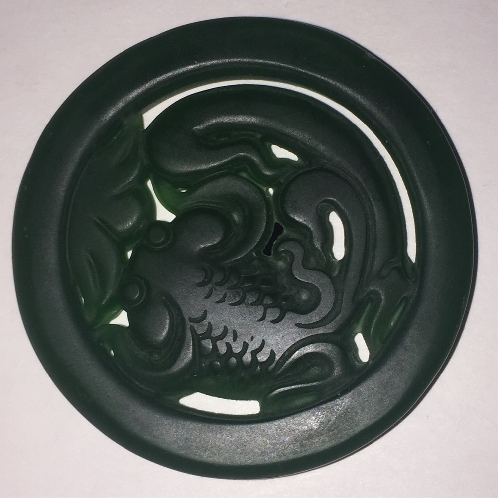 Faux Jade Good Luck Pendent